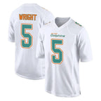 M.Dolphins #5 Jaylen Wright Player White Fashion Home Game Gdoa Stitched Jerseys