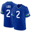 S.Seahawks #2 Drew Lock Player Royal Throwback Home Game Gdoa Stitched Jerseys