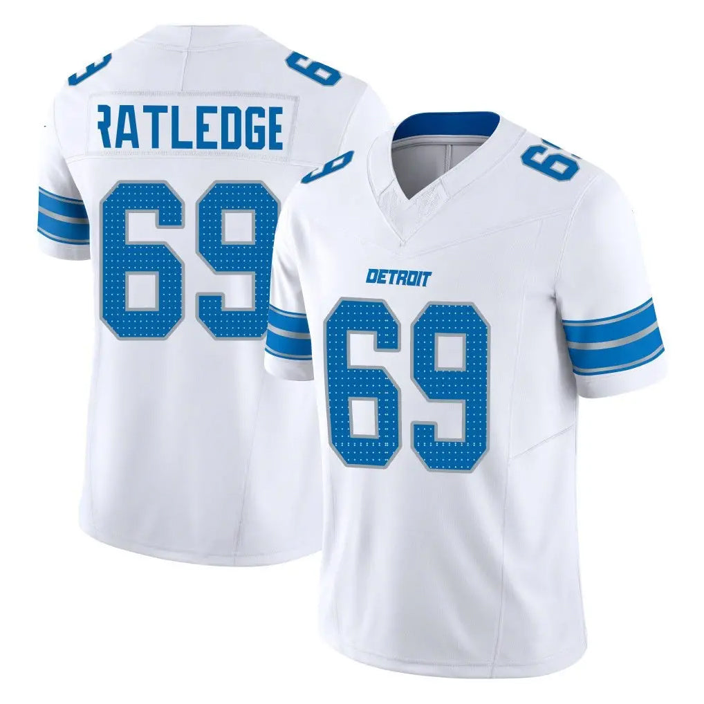 D.Lions #69 Tate Ratledge Player White Limited Vapor F.U.S.E. Alternate Home Game Gdoa Stitched Jerseys