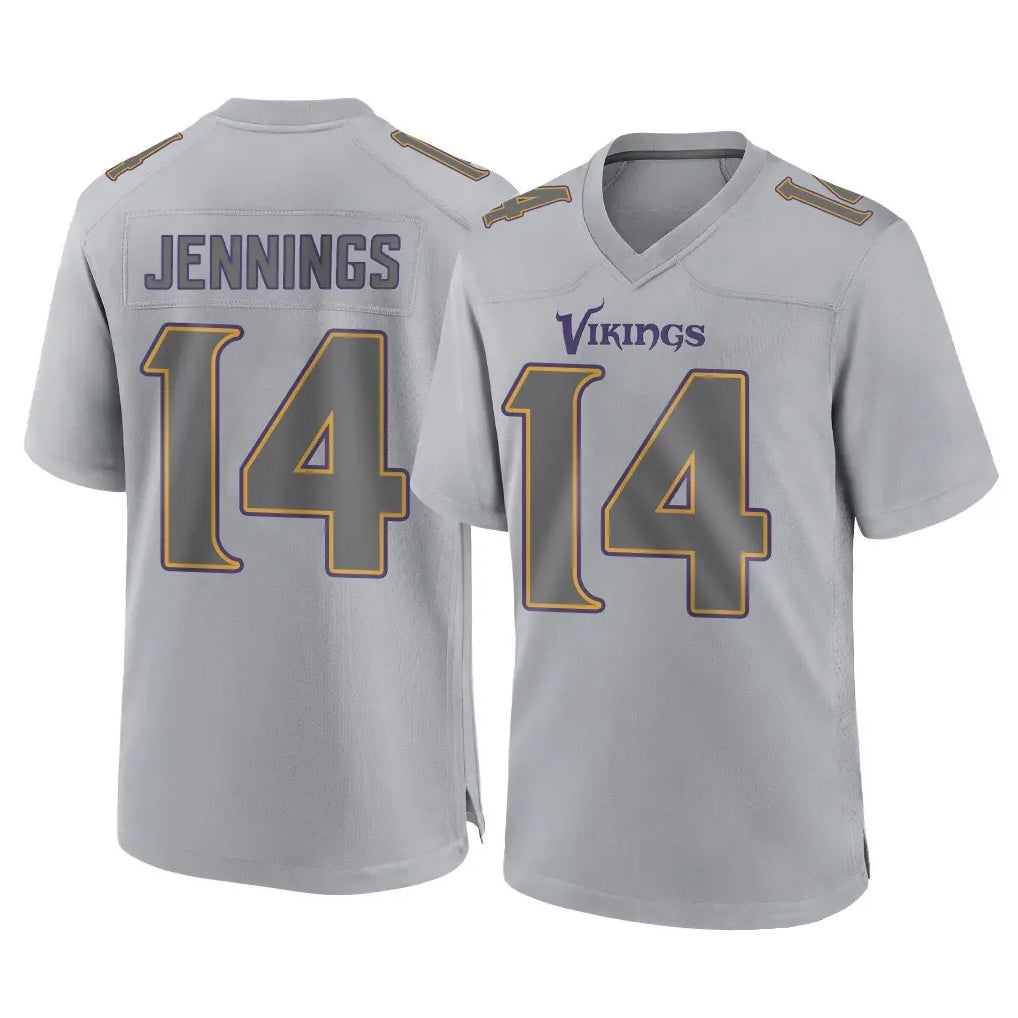 M.Vikings #14 Jauan Jennings Player Gray Atmosphere Fashion Home Game Gdoa Stitched Jerseys