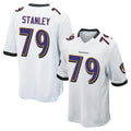 B.Ravens #79 Ronnie Stanley Player White Alternate Home Game Gdoa Stitched Jerseys
