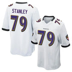 B.Ravens #79 Ronnie Stanley Player White Alternate Home Game Gdoa Stitched Jerseys