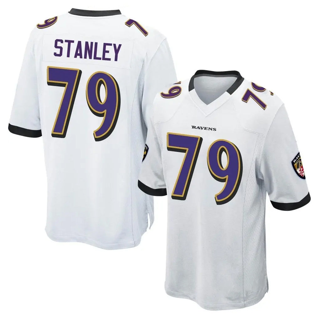B.Ravens #79 Ronnie Stanley Player White Alternate Home Game Gdoa Stitched Jerseys