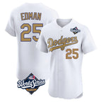 LA.Dodgers #25 Tommy Edman Player Gold World Series Limited Elite Home Fdoa Stitched Jerseys