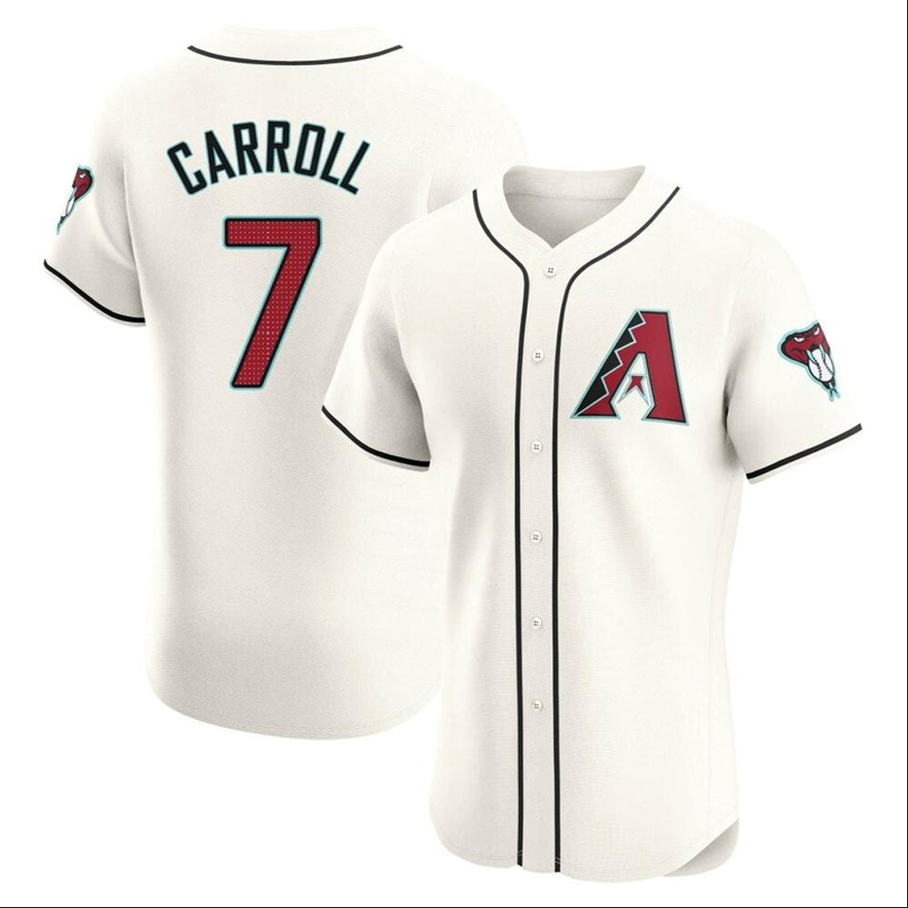 A.Diamondbacks #7 Corbin Carroll Player Cream Limited Elite Home Game Gdoa Stitched Jerseys