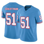 T.Titans #51 Austin Schlottmann Player Light Blue Limited Vapor F.U.S.E. Home Game Gdoa Stitched Jerseys