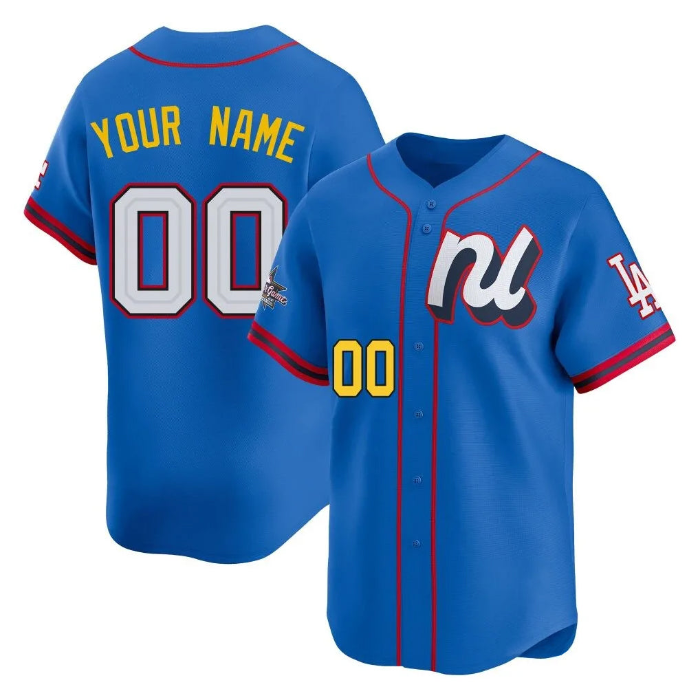 Custom LA.Dodgers Blue All-Star Limited Home Any Name & Number Gdoa Stitched Jerseys