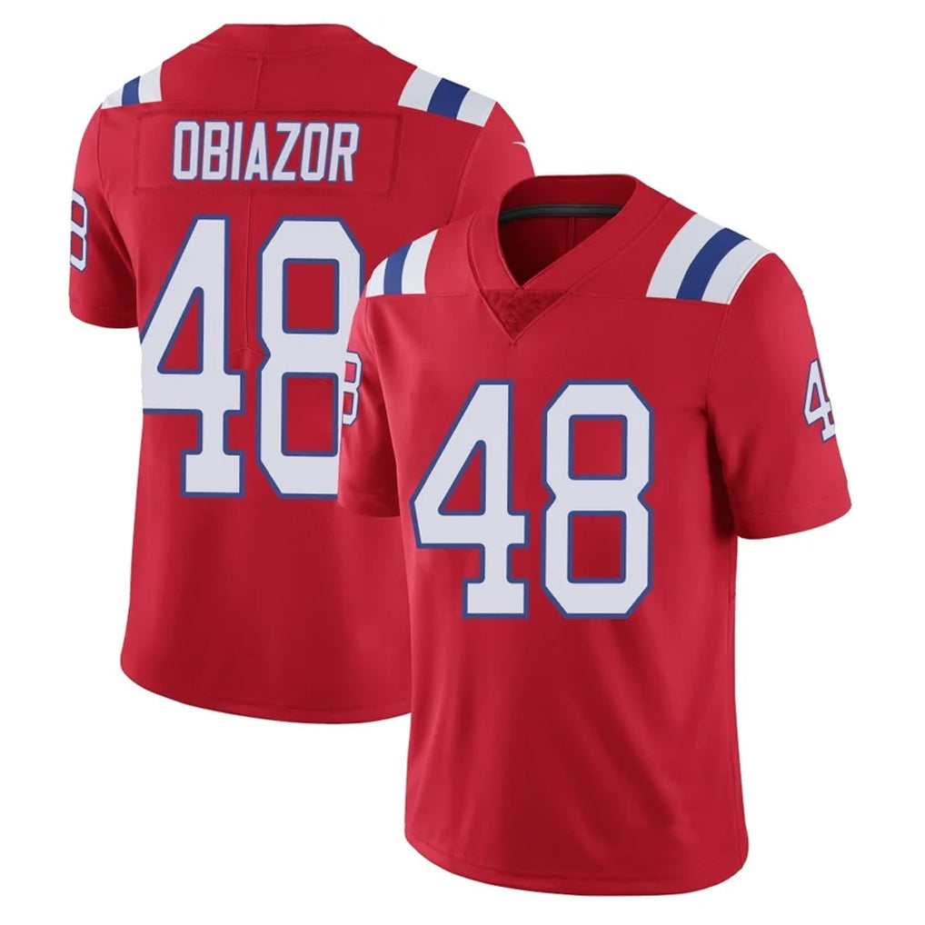 NE.Patriots #48 Namdi Obiazor Player Red Vapor Untouchable Home Game Gdoa Stitched Jerseys