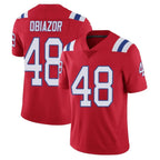 NE.Patriots #48 Namdi Obiazor Player Red Vapor Untouchable Home Game Gdoa Stitched Jerseys