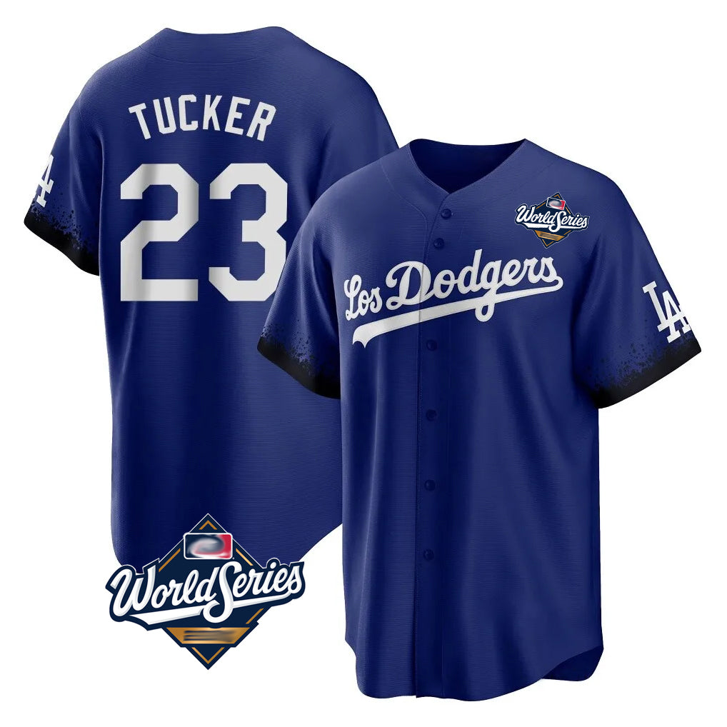 LA.Dodgers #23 Kyle Tucker Player Royal World Series City Connect Home Game Fdoa Stitched Jerseys