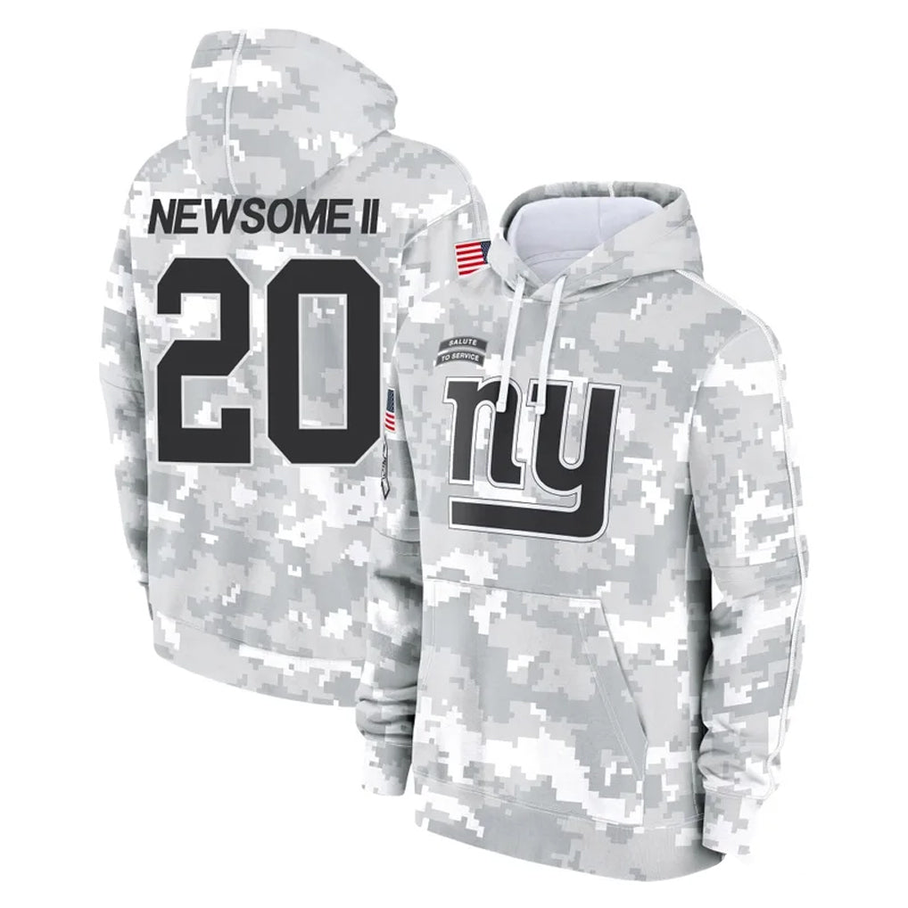 NY.Giants #20 Greg Newsome II Player Arctic Camo Salute to Service Pullover Hoodies Limited Game Gdoa Stitched Jerseys