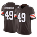 C.Browns #49 Carson Schwesinger Player Brown Vapor F.U.S.E. Limited Home Game Gdoa Stitched Jerseys