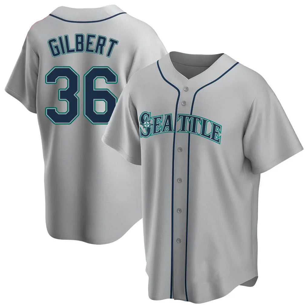 S.Mariners #36 Logan Gilbert Player Gray Home Game Fdoa Stitched Jerseys