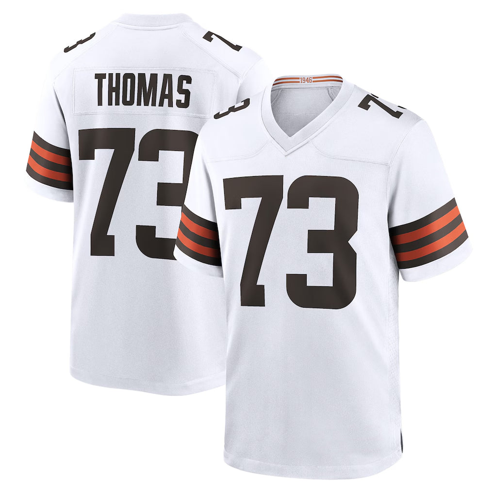 C.Browns #73 Joe Thomas Player White Home Game Gdoa Stitched Jerseys