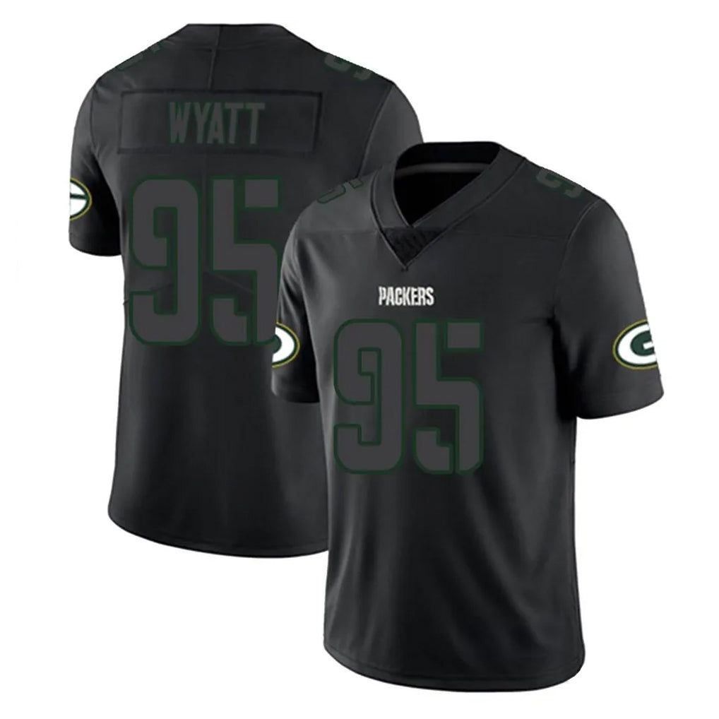 GB.Packers #95 Devonte Wyatt Player Black Impact Limited Home Game Gdoa Stitched Jerseys