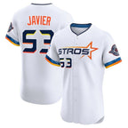 H.Astros #53 Cristian Javier Player White City Connect Limited Elite Home Gdoa Stitched Jerseys