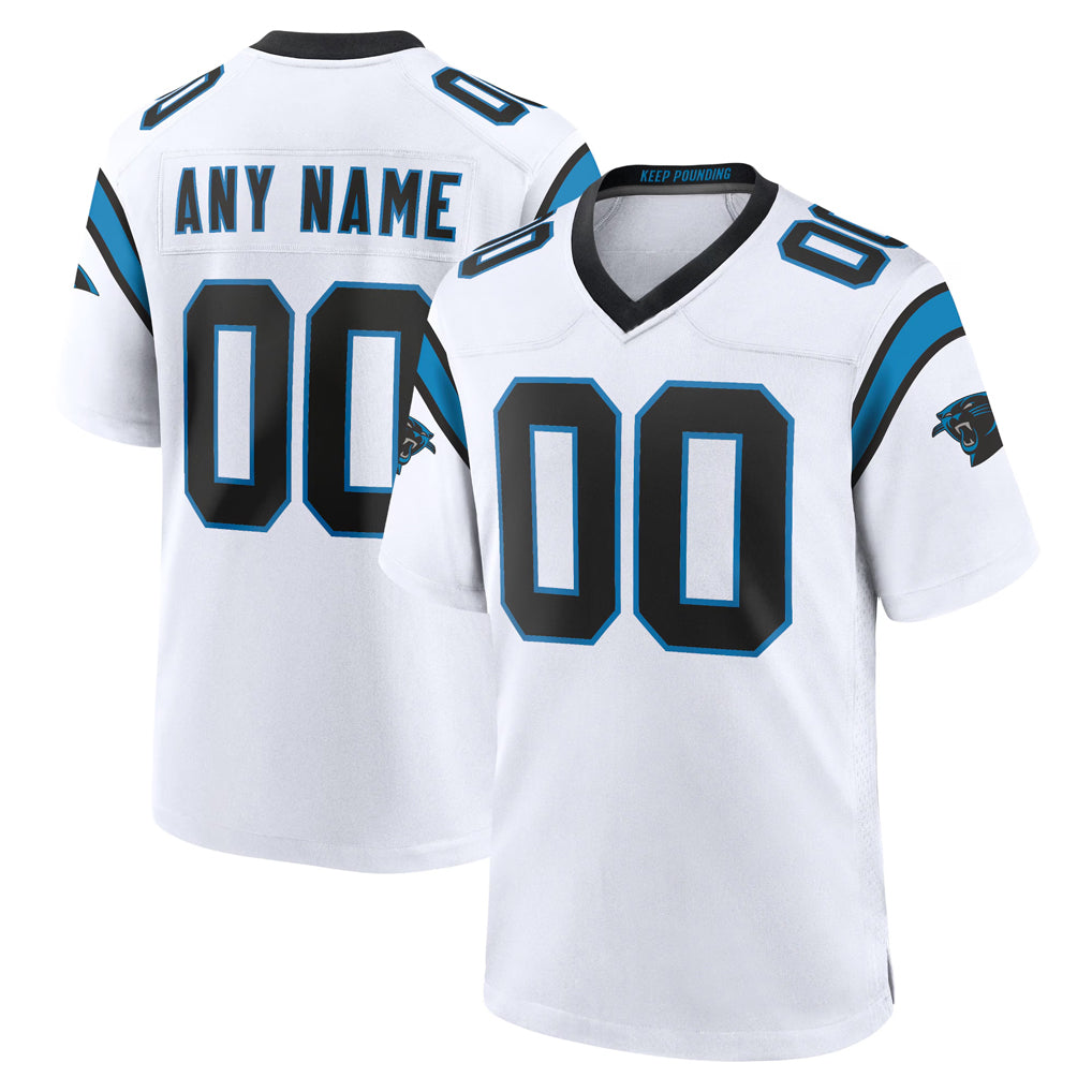 Custom C.Panthers White Home Game Any Name & Numbers Gdoa Stitched Jerseys