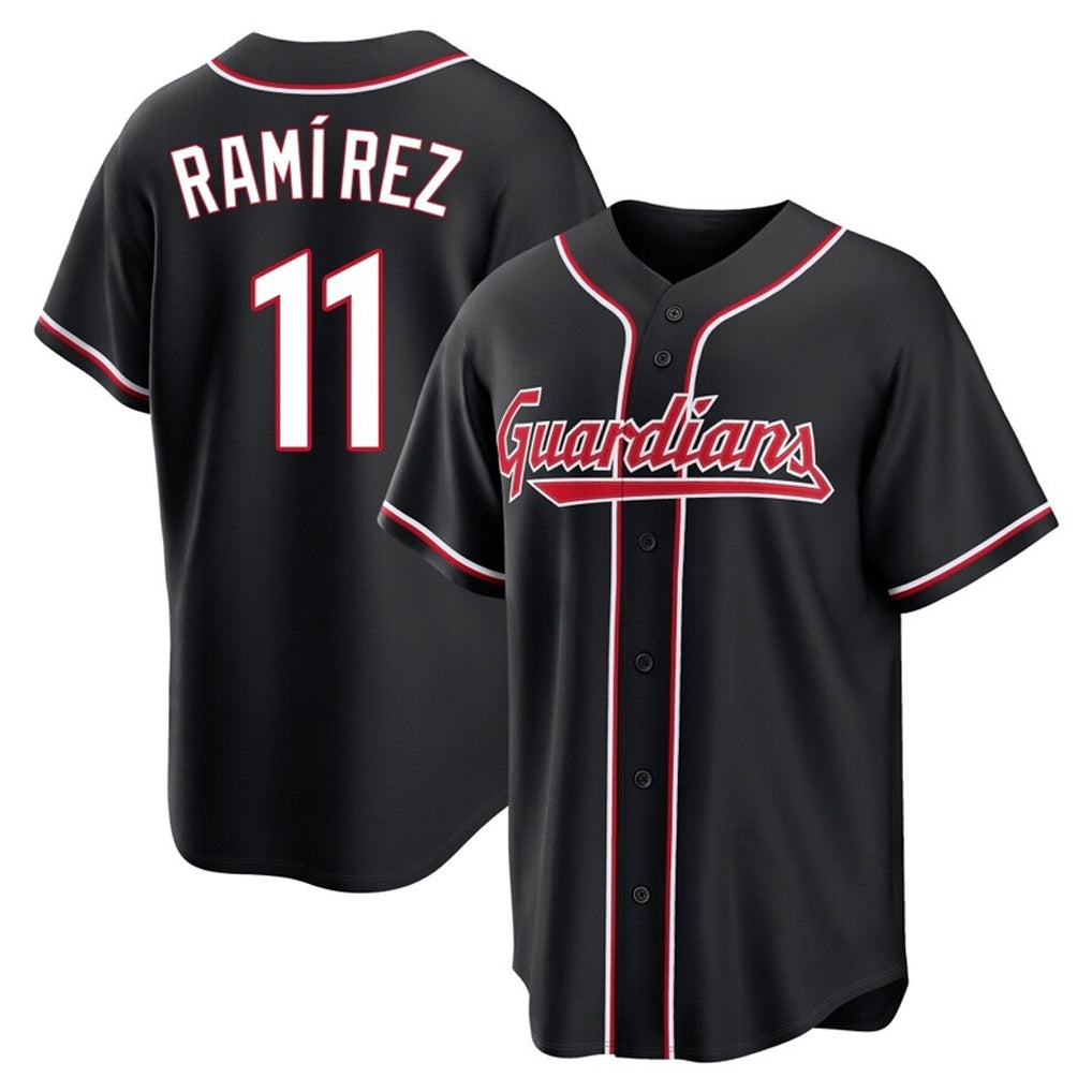 C.Guardians #11 Jose Ramirez Player Black Fashion Out Home Game Gdoa Stitched Jerseys
