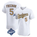 LA.Dodgers #5 Freddie Freeman Player Gold World Series Meet Limited Elite Home Fdoa Stitched Jerseys