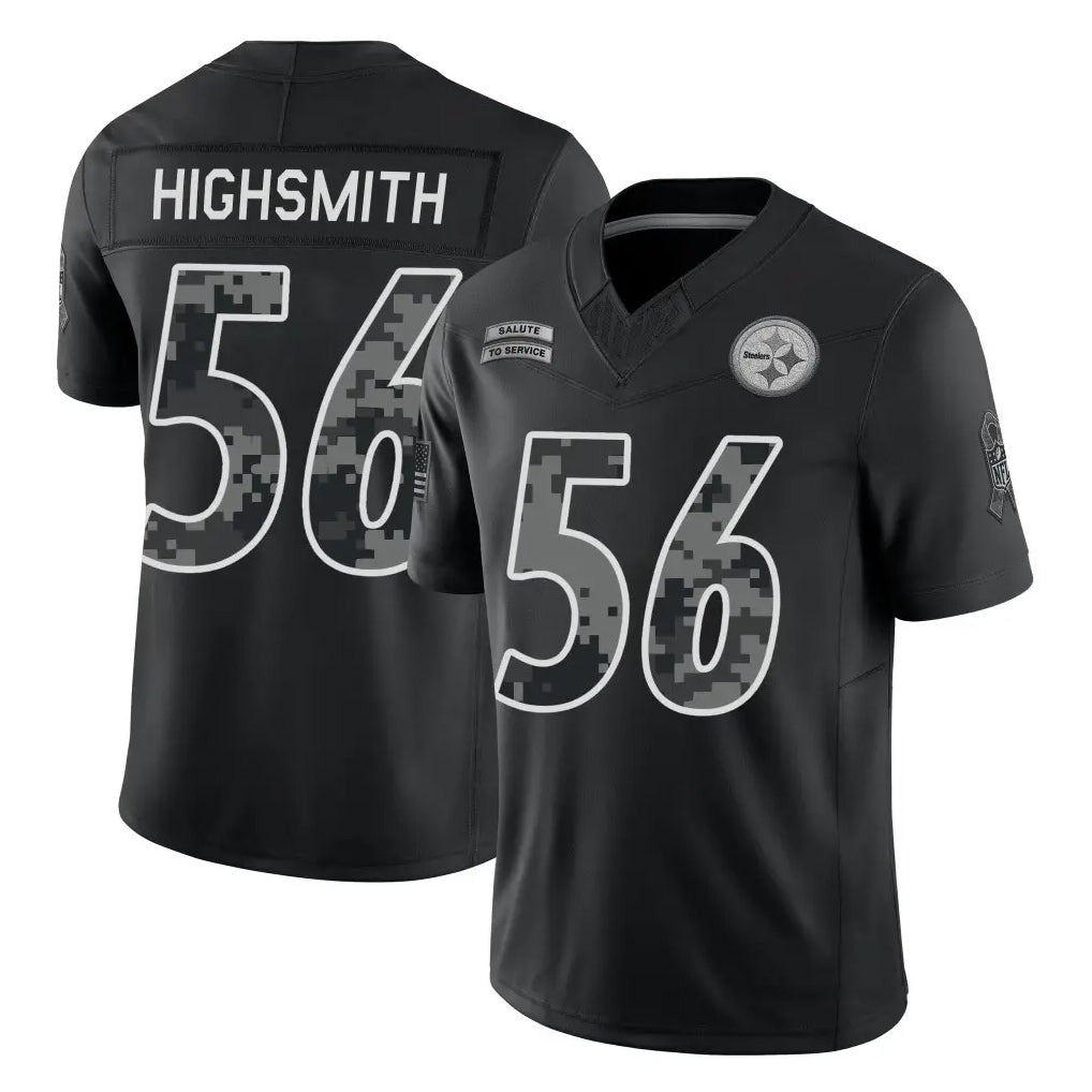 P.Steelers #56 Alex Highsmith Player Black Limited 2026 Salute to Service Home Game Gdoa Stitched Jerseys