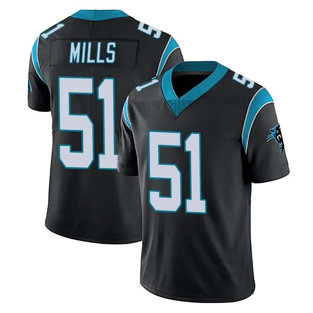C.Panthers #51 Sam Mills Player Black Vapor Untouchable Limited Game Gdoa Stitched Jerseys