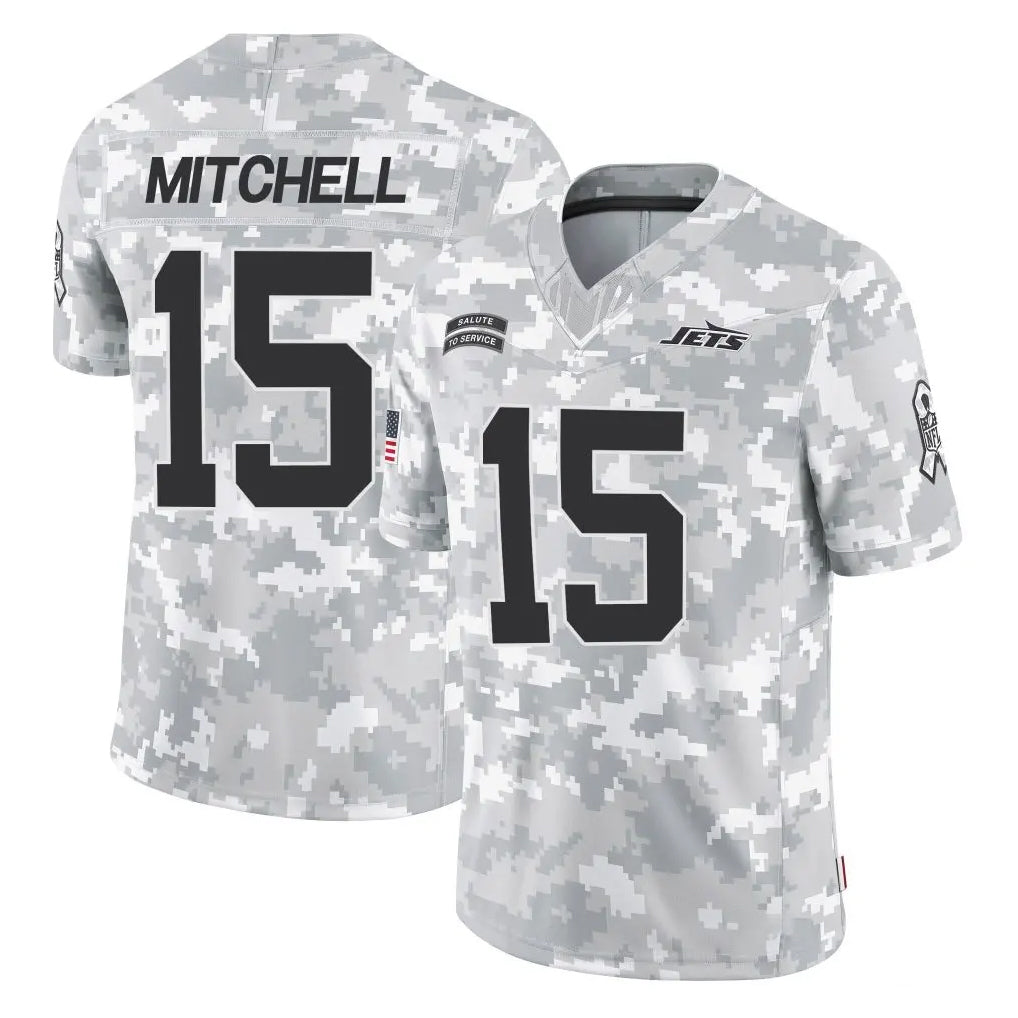 NY.Jets #15 Adonai Mitchell Player Arctic Camo Salute to Service Limited Game Gdoa Stitched Jerseys