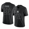 M.Dolphins #52 Patrick Paul Player Black Reflective Limited Game Gdoa Stitched Jerseys