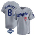 LA.Dodgers #8 Enrique Hern¨¢ndez Player Gray World Series Meet Limited Home Fdoa Stitched Jerseys