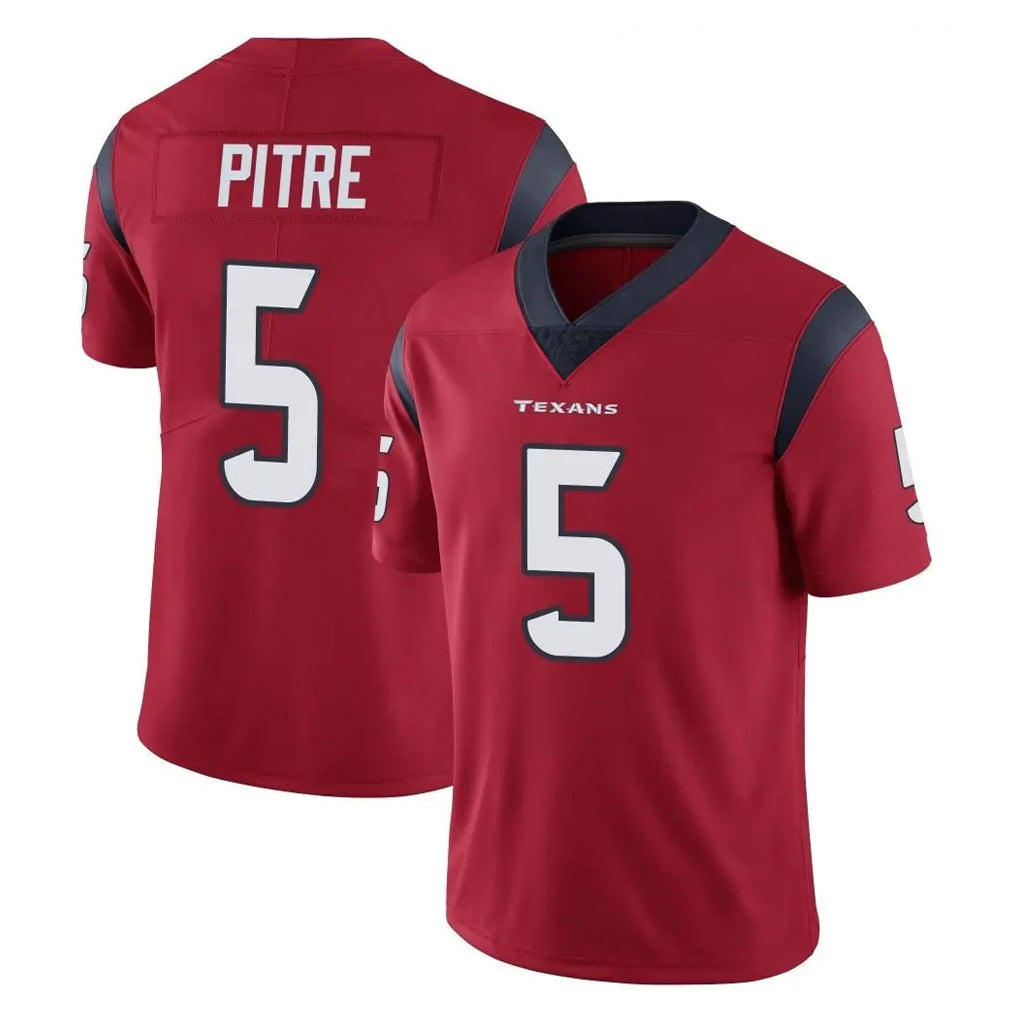 H.Texans #5 Jalen Pitre Player Red Limited Vapor Untouchable Home Game Stitched Jerseys