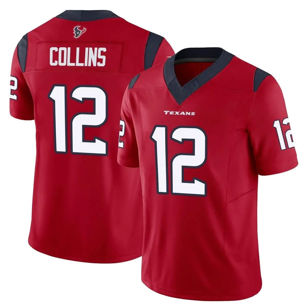 H.Texans #12 Nico Collins Player Red Limited Vapor F.U.S.E. Home Game Gdoa Stitched Jerseys