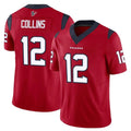 H.Texans #12 Nico Collins Player Red Limited Vapor F.U.S.E. Home Game Gdoa Stitched Jerseys