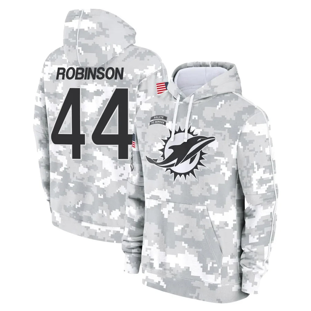 M.Dolphins #44 Chop Robinson Player Arctic Camo Salute to Service Hoodies Limited Game Gdoa Stitched Jerseys