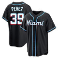 M.Marlins #39 Eury Perez Player Black Fashion Out Home Game Fdoa Stitched Jerseys