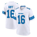 D.Lions #16 Jared Goff Player White Alternate Home Game Gdoa Stitched Jerseys