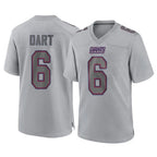 NY.Giants #6 Jaxson Dart Player Gray Atmosphere Fashion Limited Game Gdoa Stitched Jerseys