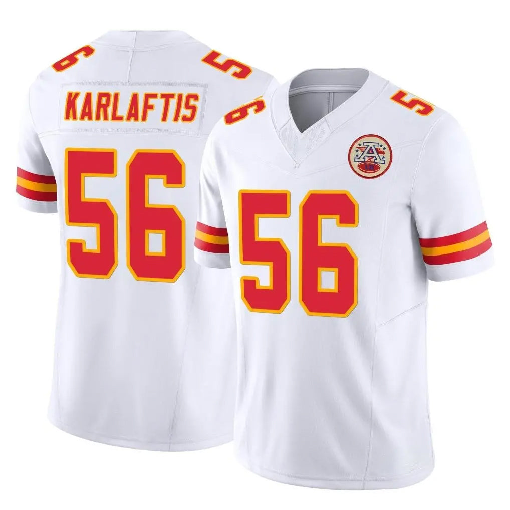 KC.Chiefs #56 George Karlaftis Player White Limited Vapor F.U.S.E. Home Game Gdoa Stitched Jerseys