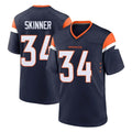 D.Broncos #34 JL Skinner Player Navy Home Game Gdoa Stitched Jerseys