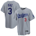 LA.Dodgers #3 Edwin D¨ªaz Player Gray Game Home Fdoa Stitched Jerseys