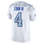 B.Bills #4 James Cook III Player White Rivalries Collection Vapor Limited Gdoa Stitched Jerseys