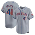 NY.Mets #41 Tom Seaver Player Gray Road Limited Home Fdoa Stitched Jerseys