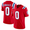 NE.Patriots #0 Christian Gonzalez Player Red Limited Vapor F.U.S.E. Home Game Gdoa Stitched Jerseys