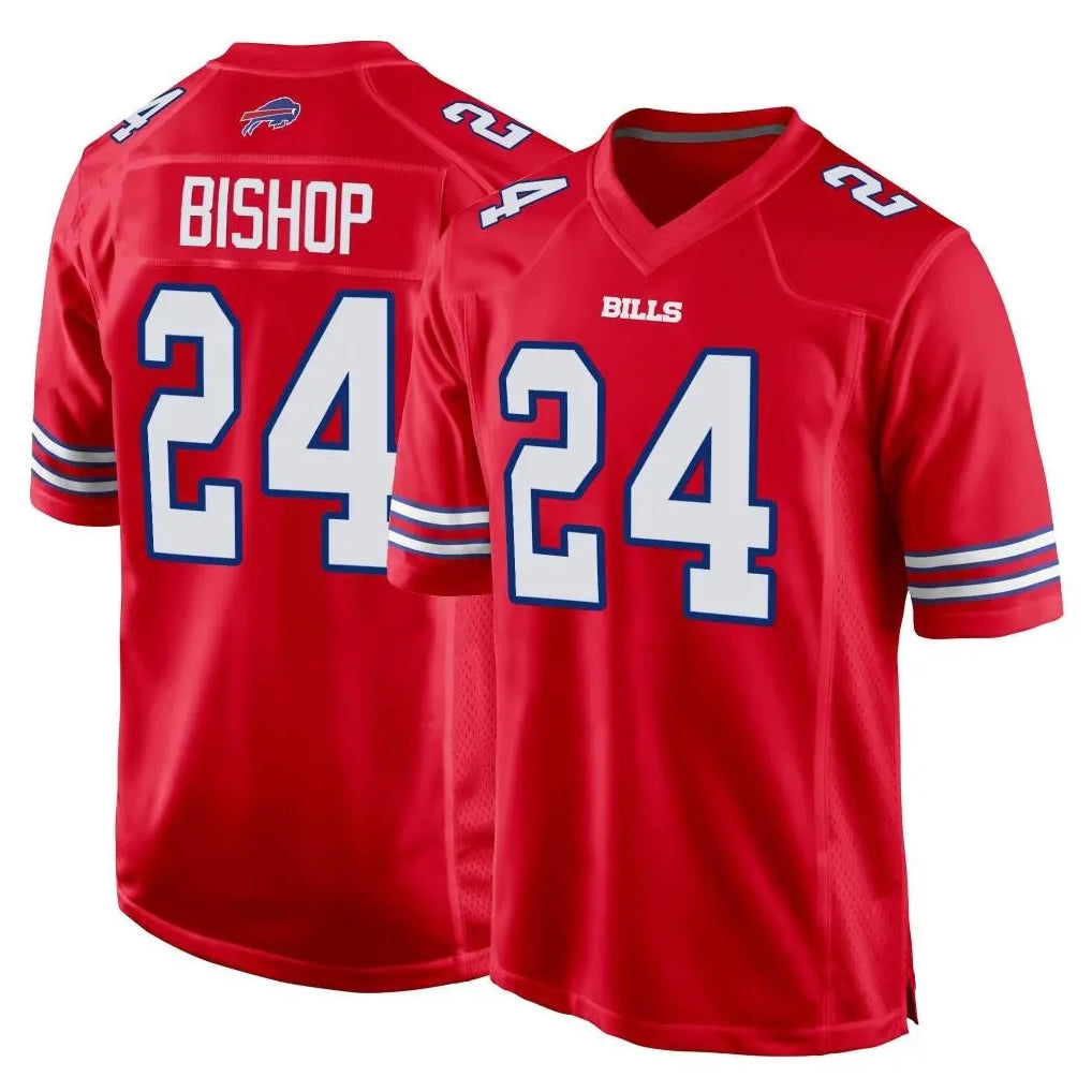 B.Bills #24 Cole Bishop Player Red Home Game Gdoa Stitched Jerseys