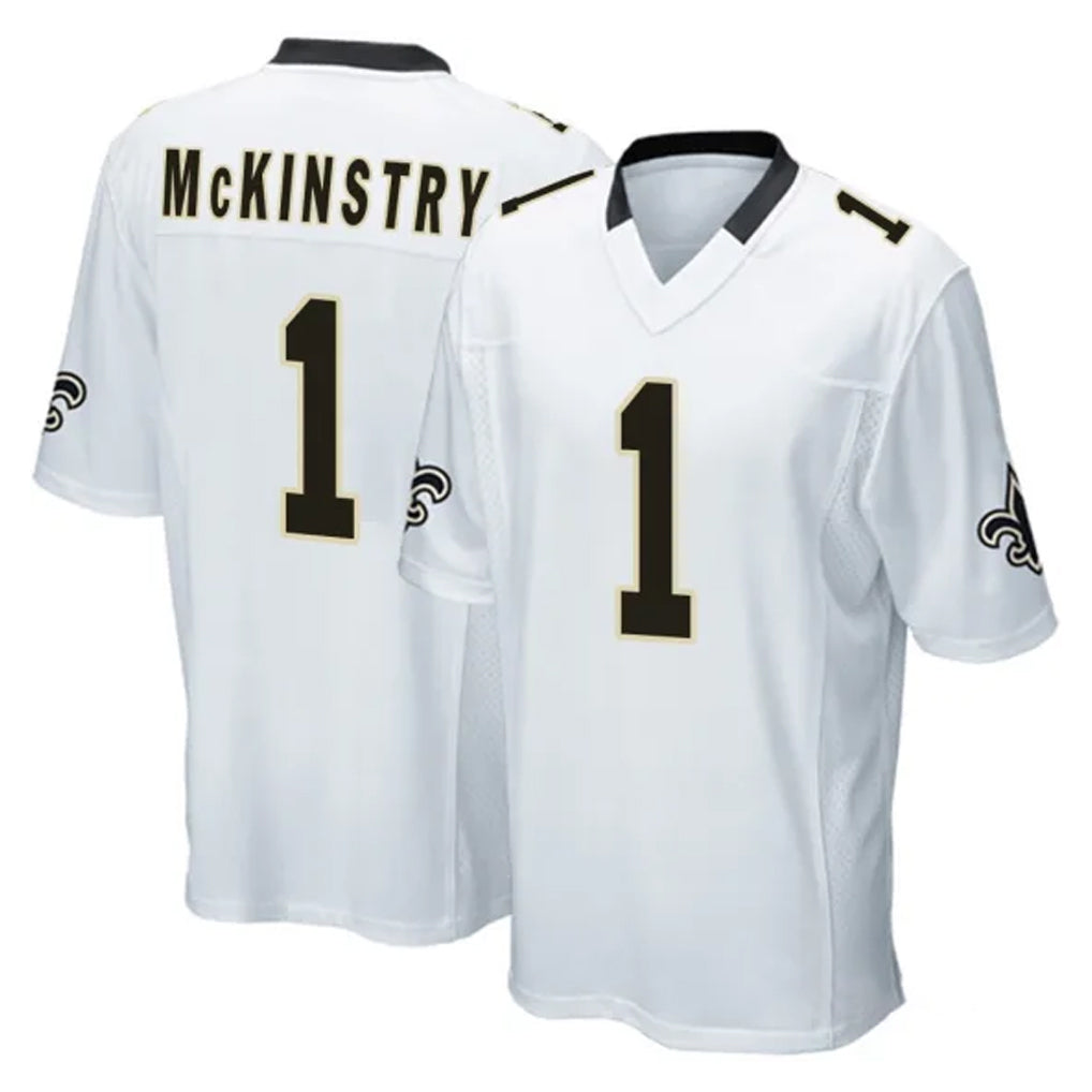 NO.Saints #1 Kool-Aid McKinstry Player White Home Game Gdoa Stitched Jerseys