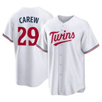 M.Twins #29 Rod Carew Player White Home Game Fdoa Stitched Jerseys