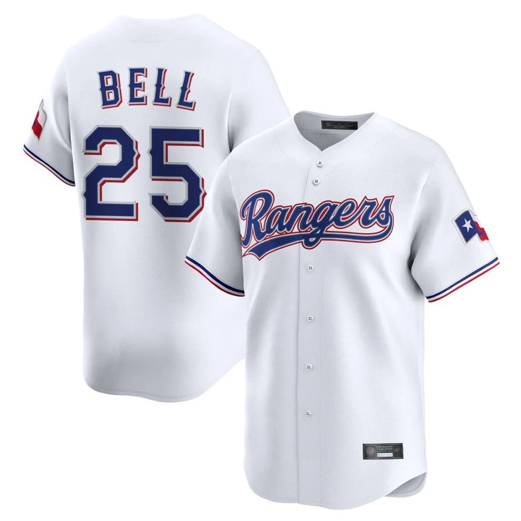 T.Rangers #25 Buddy Bell Player White Home Limited Fdoa Stitched Jerseys
