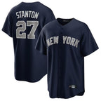 NY.Yankees #27 Giancarlo Stanton Player Navy Replica Game Fdoa Stitched Jerseys