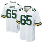 GB.Packers #65 Aaron Banks Player White Home Game Gdoa Stitched Jerseys