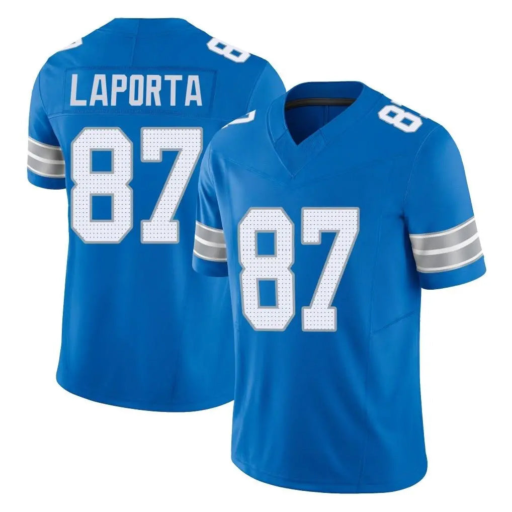 D.Lions #87 Sam LaPorta Player Blue Limited Vapor F.U.S.E. Alternate Home Game Gdoa Stitched Jerseys