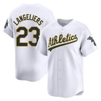 Athletics #23 Shea Langeliers Player White Limited Home Stitched Jersey