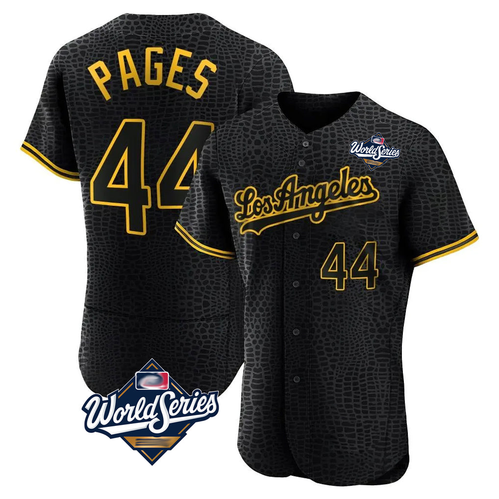 LA.Dodgers #44 Andy Pages Player Black World Series Snake Skin City Limited Elite Home Fdoa Stitched Jerseys